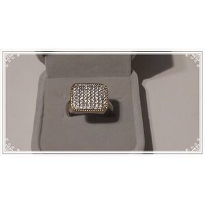 ROSS SIMONS 1 Ct. CZ Smooth Top Ring in 14K & 925 Sterling Silver Sz 9